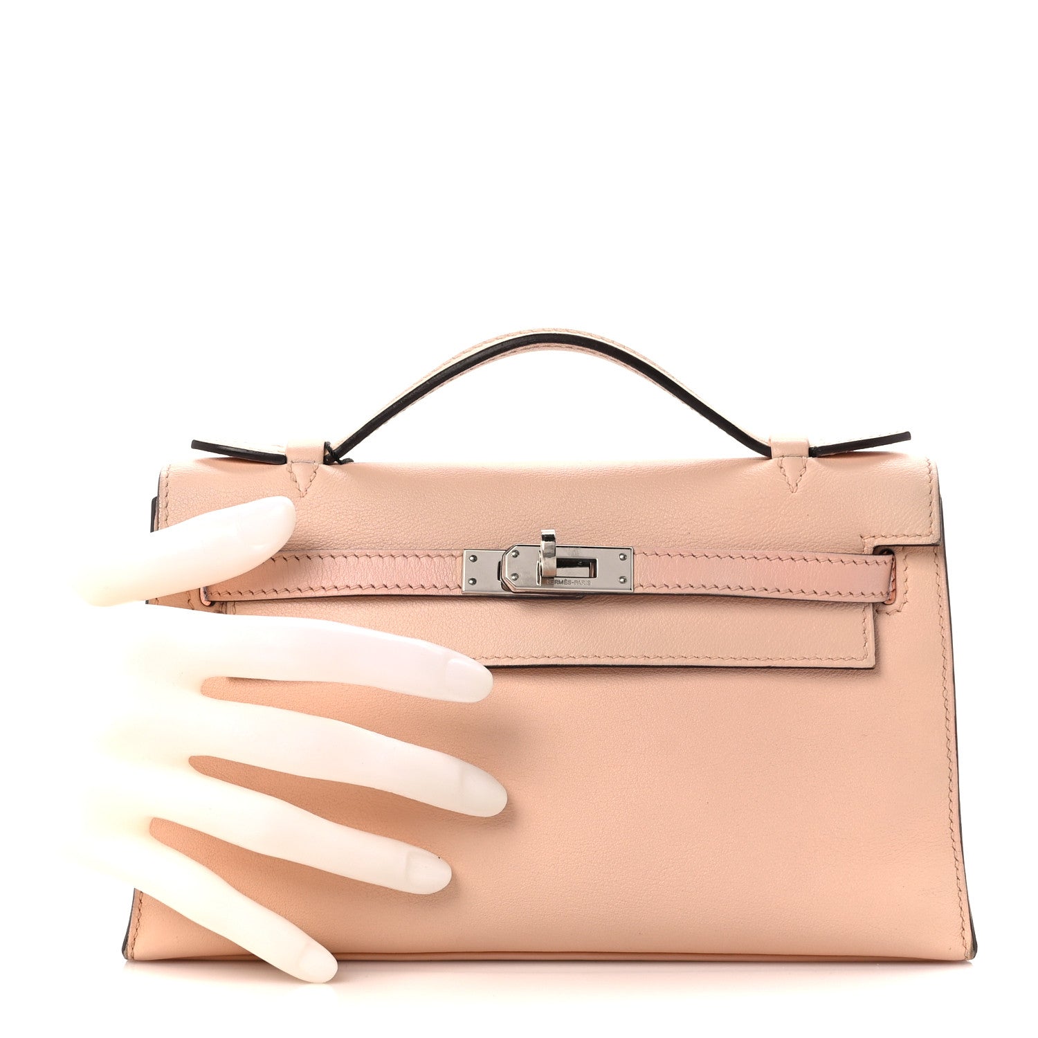Hermes Swift Kelly Pochette Clutch Rose Eglantine 2 of 10