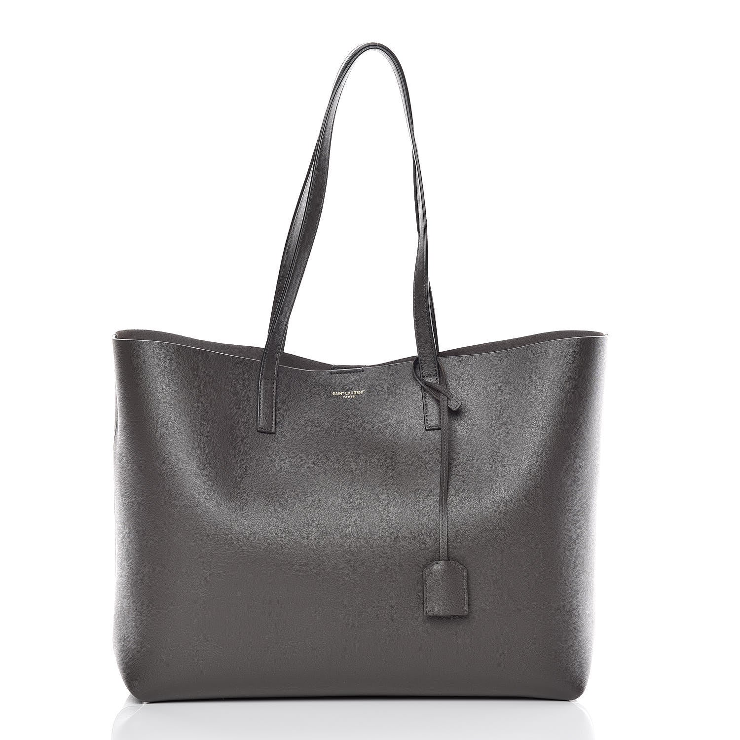 Saint Laurent Calfskin Large Shopping Tote Coal 3 of 10