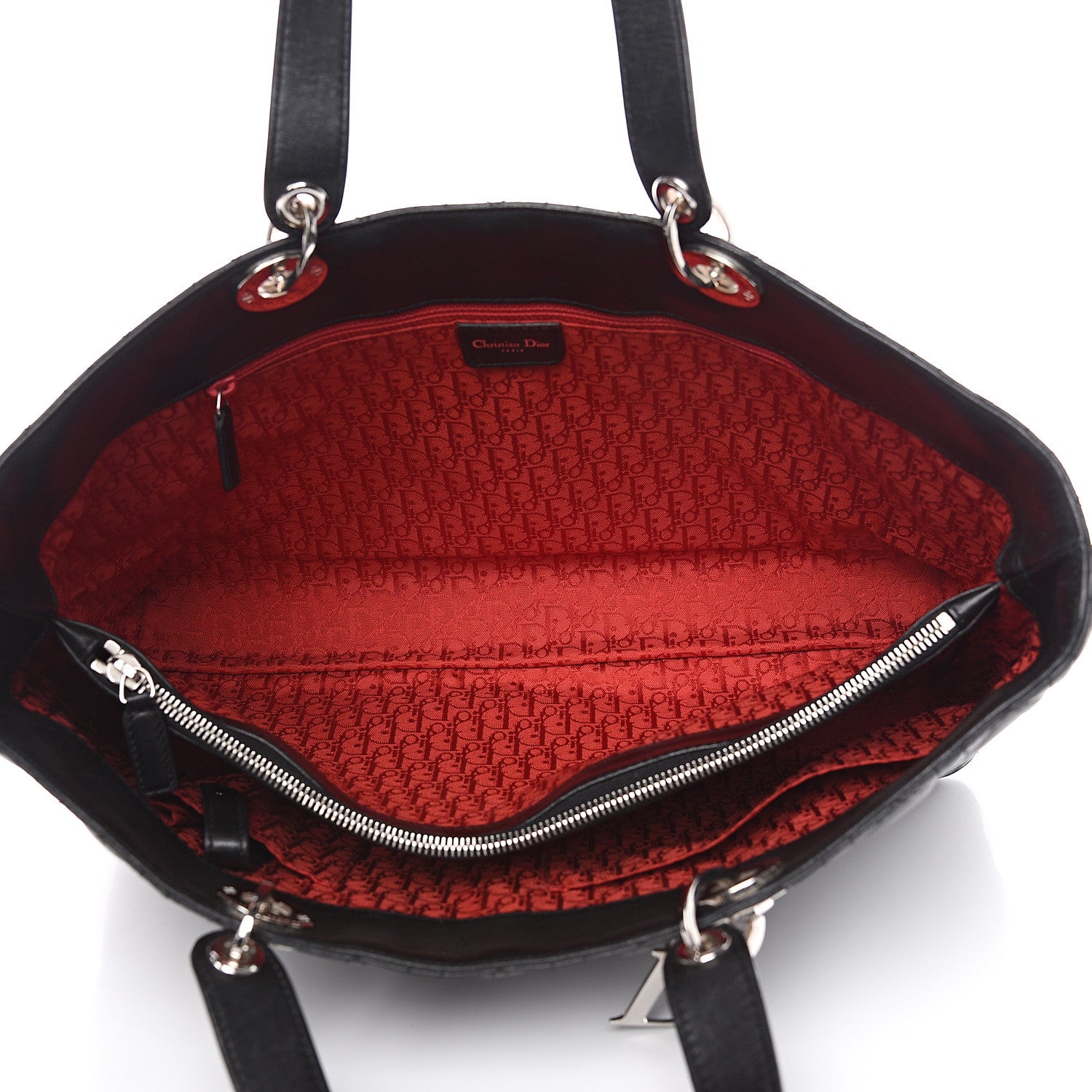 Christian Dior Lambskin Cannage Large Lady Dior Shopper Tote Black 4 of 15
