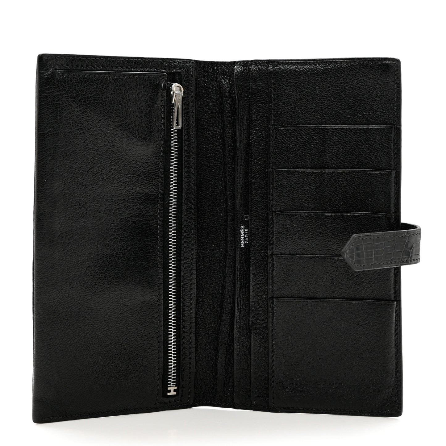 Shiny Alligator Bearn Wallet Black