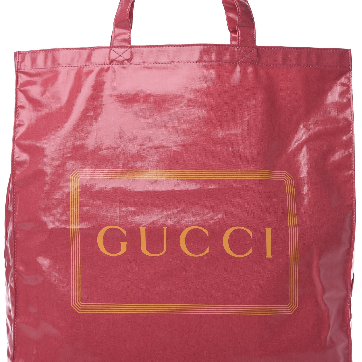 Gucci Patent Canvas Frame Logo Vertical Tote Glam Pink 8 of 10