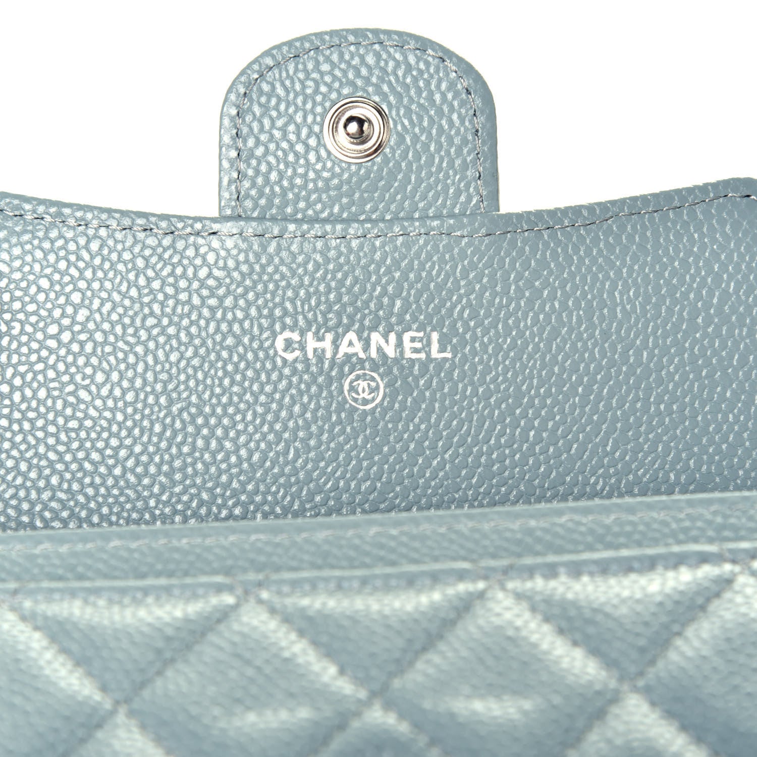 Chanel Caviar Quilted Flap Card Holder Wallet Blue 7 of 7