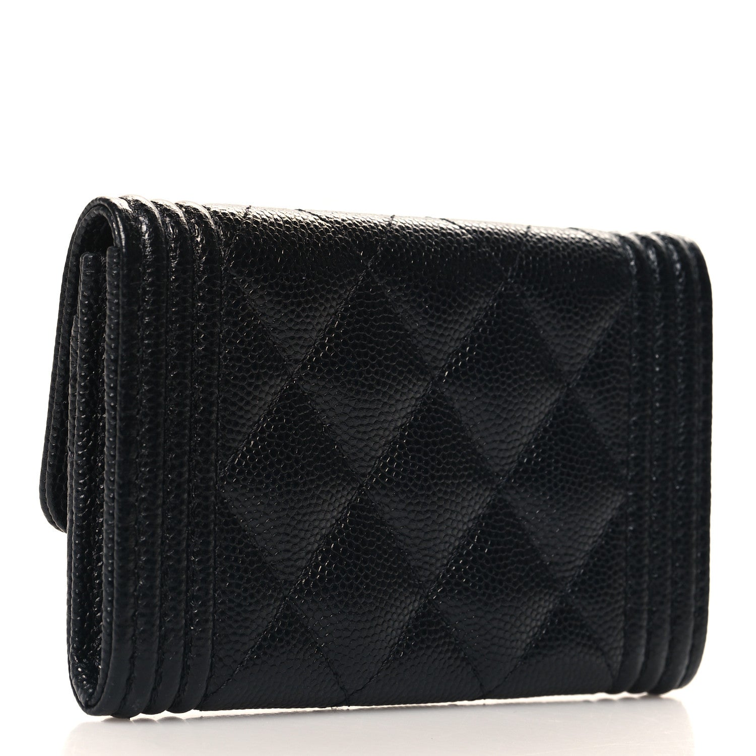 Chanel Caviar Quilted Boy Flap Card Holder Black 3 of 8