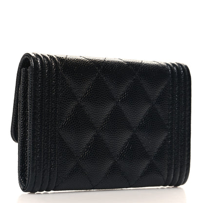Chanel Caviar Quilted Boy Flap Card Holder Black 3 of 8