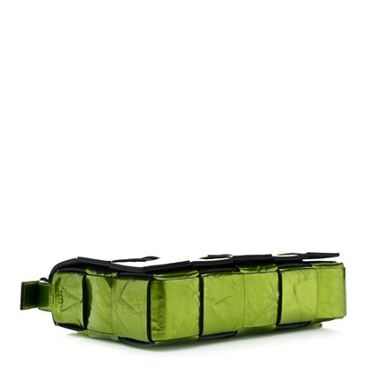 Bottega Veneta Metallic Crushed Calfskin Maxi Intrecciato Cassette Crossbody Bag Chlorophyll 4 of 10