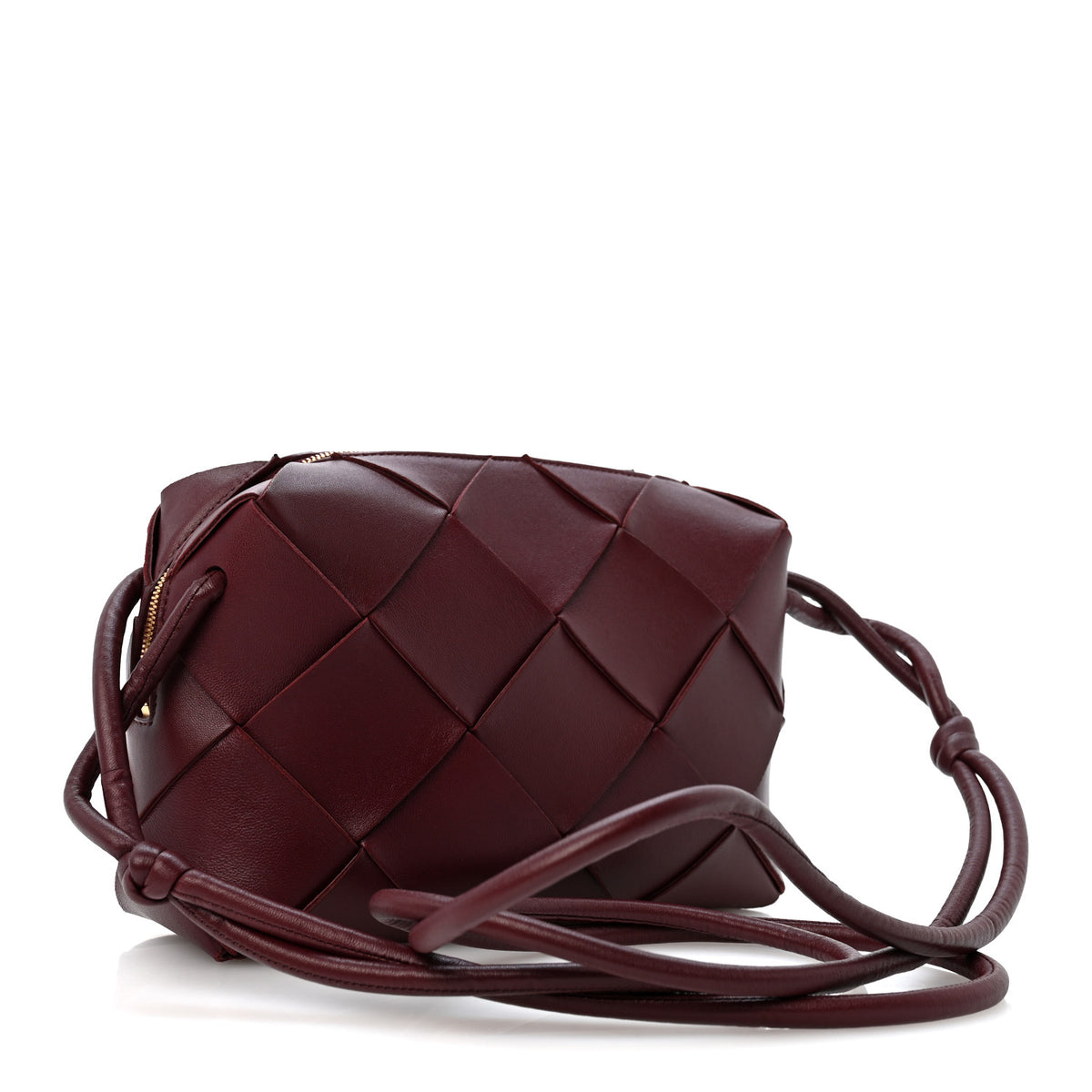 Lambskin Maxi Intrecciato Small Cassette Camera Bag Barolo