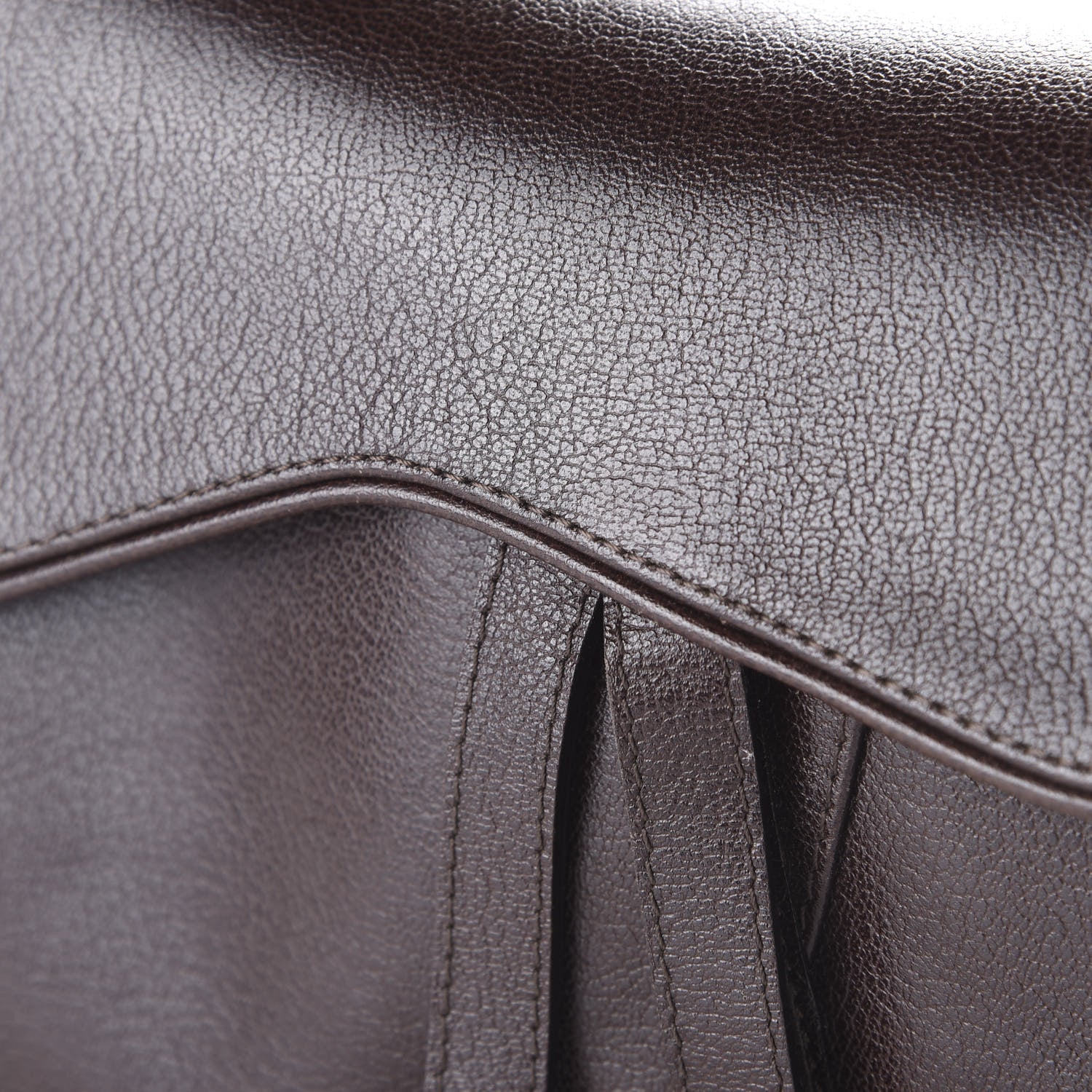 Christian Dior Calfskin Saddle Bag Brown 9 of 9