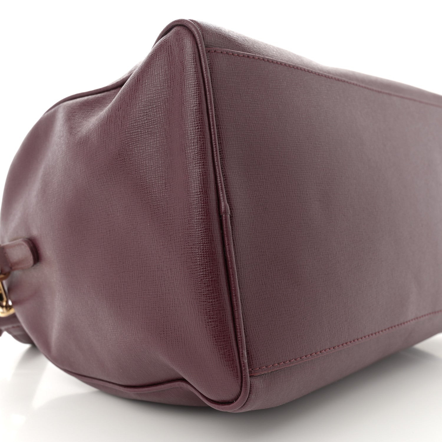 Versace Saffiano Calfskin Palazzo Bowler Burgundy 9 of 17