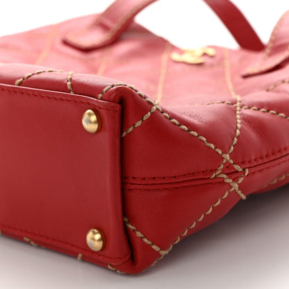 Chanel Calfskin Wild Stitch Tote Red 9 of 16