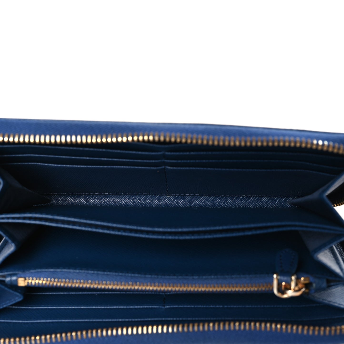 Saffiano Metal Zip Around Wallet Bleuette