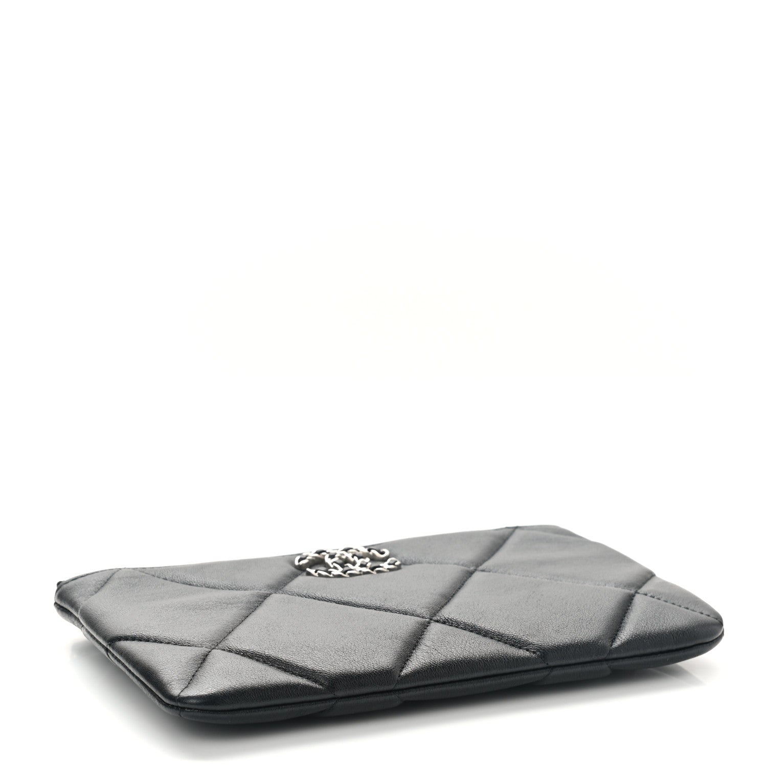 Chanel Lambskin Quilted Small Chanel 19 Pouch Black 4 of 8