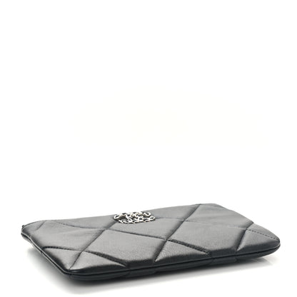 Chanel Lambskin Quilted Small Chanel 19 Pouch Black 4 of 8