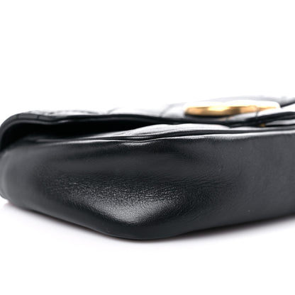 Gucci Calfskin Matelasse Super Mini GG Marmont Shoulder Bag Black 8 of 13