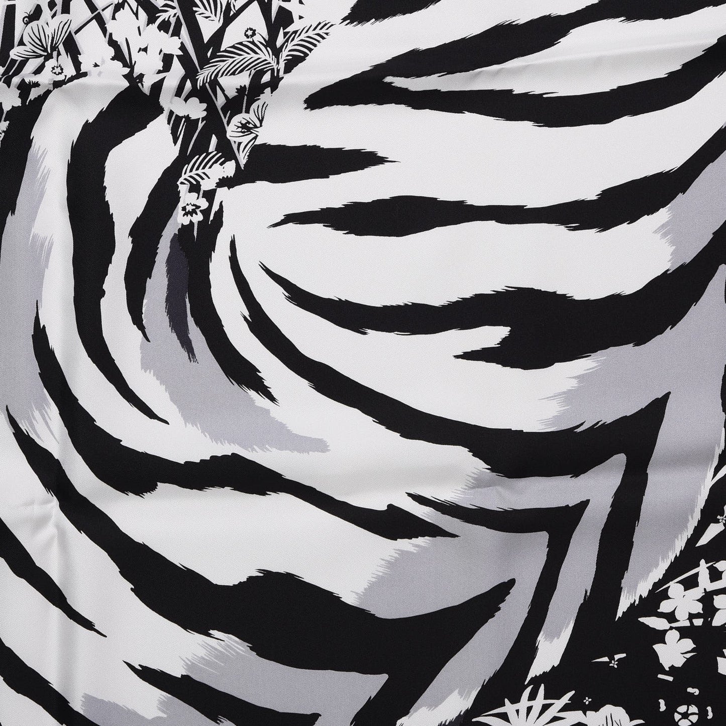 Silk Tyger Tyger Scarf 90 Noir Blanc Gris