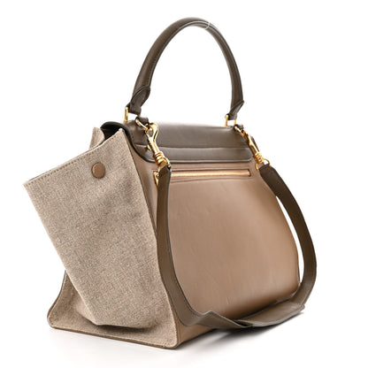 Celine Smooth Calfskin Linen Medium Tri-Color Trapeze Taupe 3 of 15