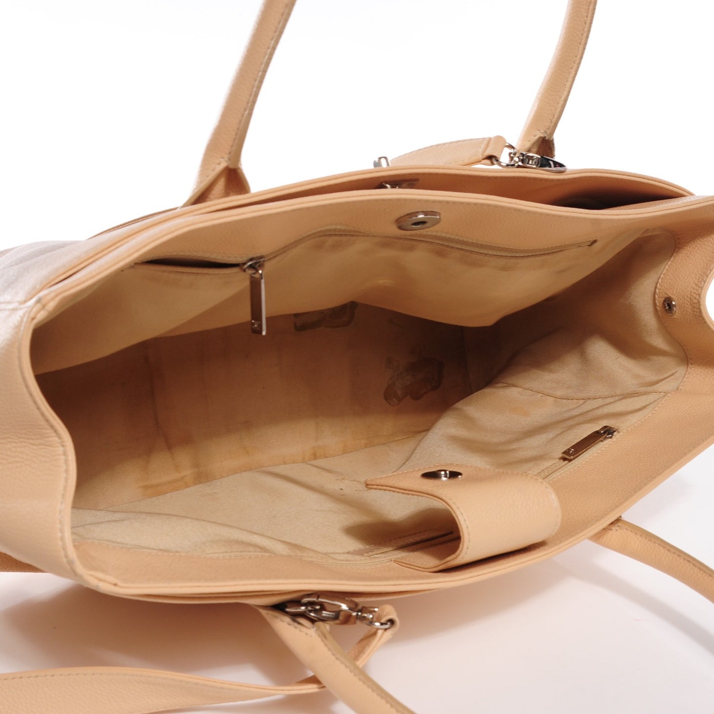 Calfskin Cerf Executive Shopper Tote Beige
