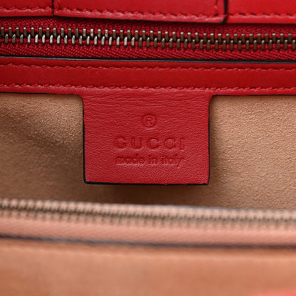 Gucci Calfskin Matelasse Small GG Marmont Tote Hibiscus Red 12 of 14