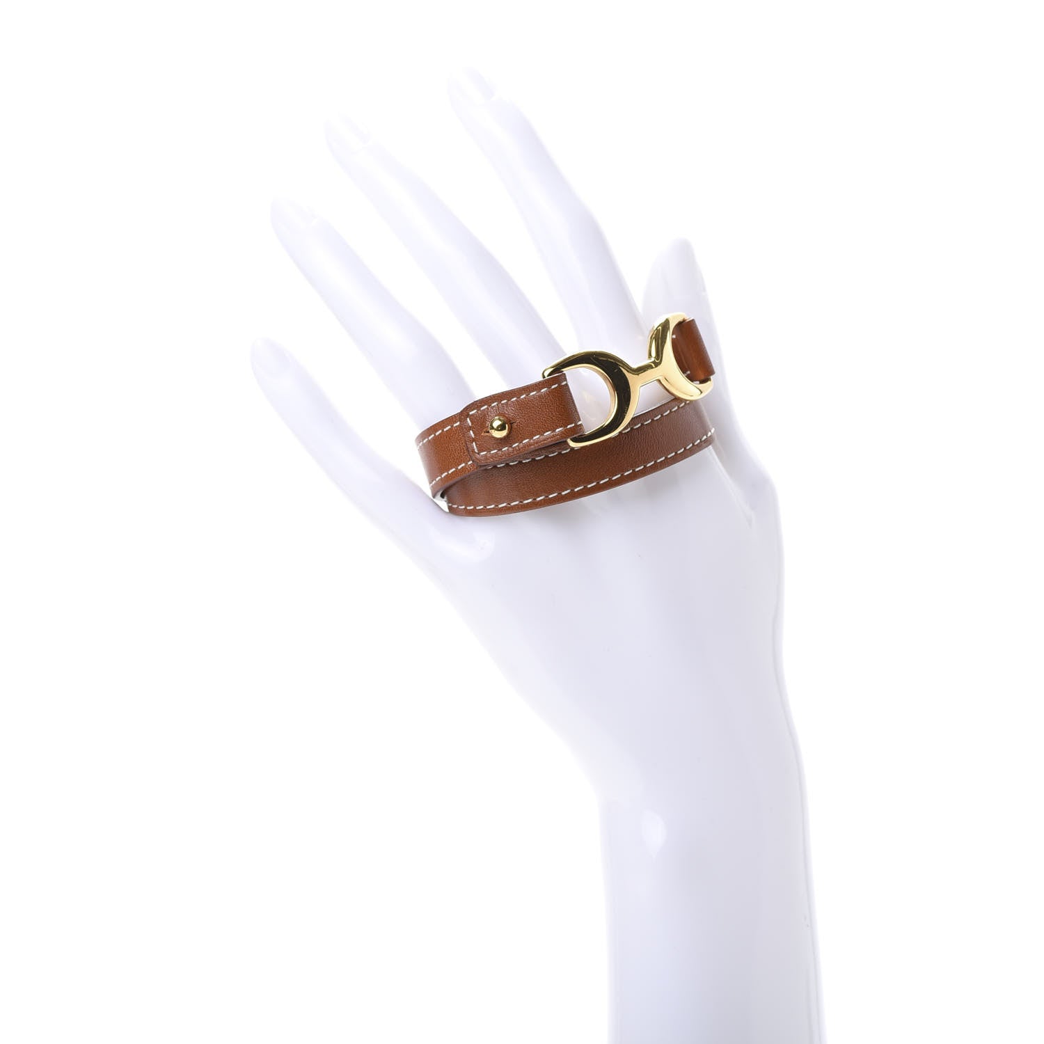 Hermes Barenia Baby Pavane Double Tour Bracelet XS Fauve 2 of 6