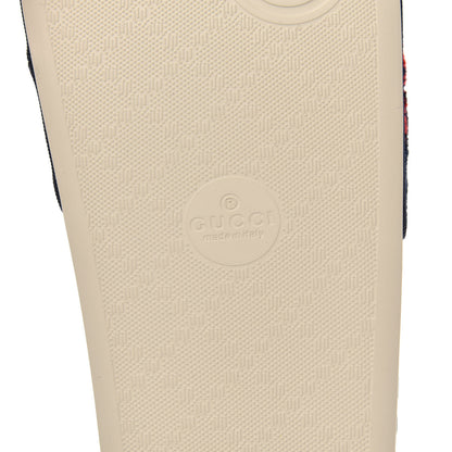 Gucci Terry Cloth GG Monogram Slide Sandals 37 Blue Red 6 of 7