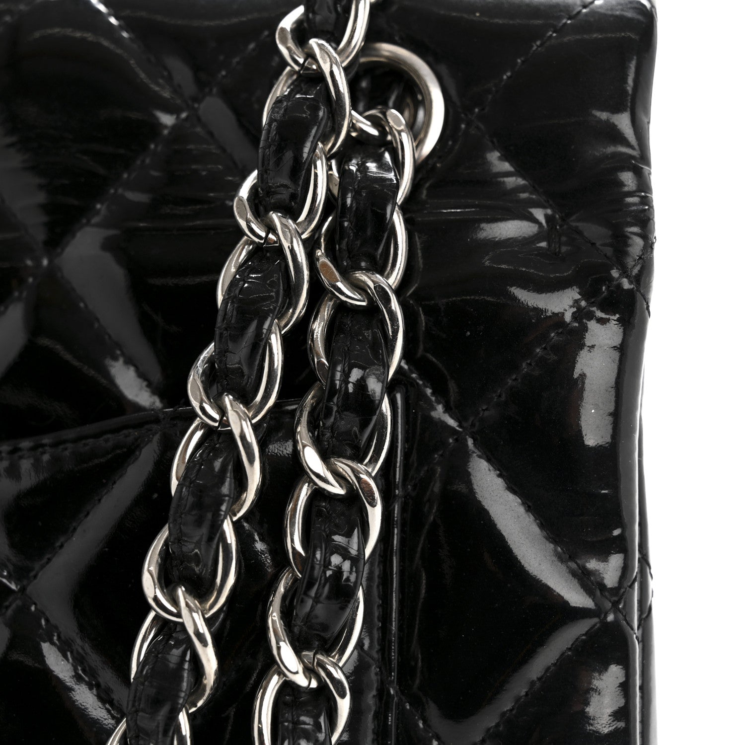 Chanel Patent Quilted Maxi Double Flap Black 17 of 17