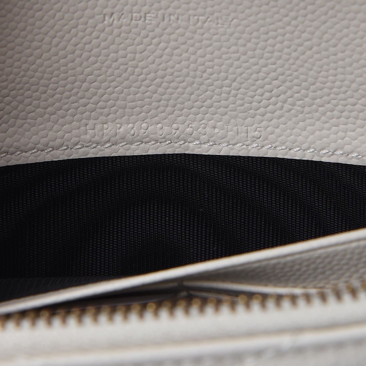 Saint Laurent Grain De Poudre Matelasse Chevron Monogram Envelope Chain Wallet Porcellana 8 of 11
