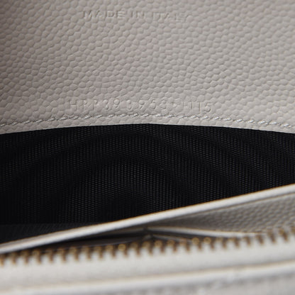 Saint Laurent Grain De Poudre Matelasse Chevron Monogram Envelope Chain Wallet Porcellana 8 of 11