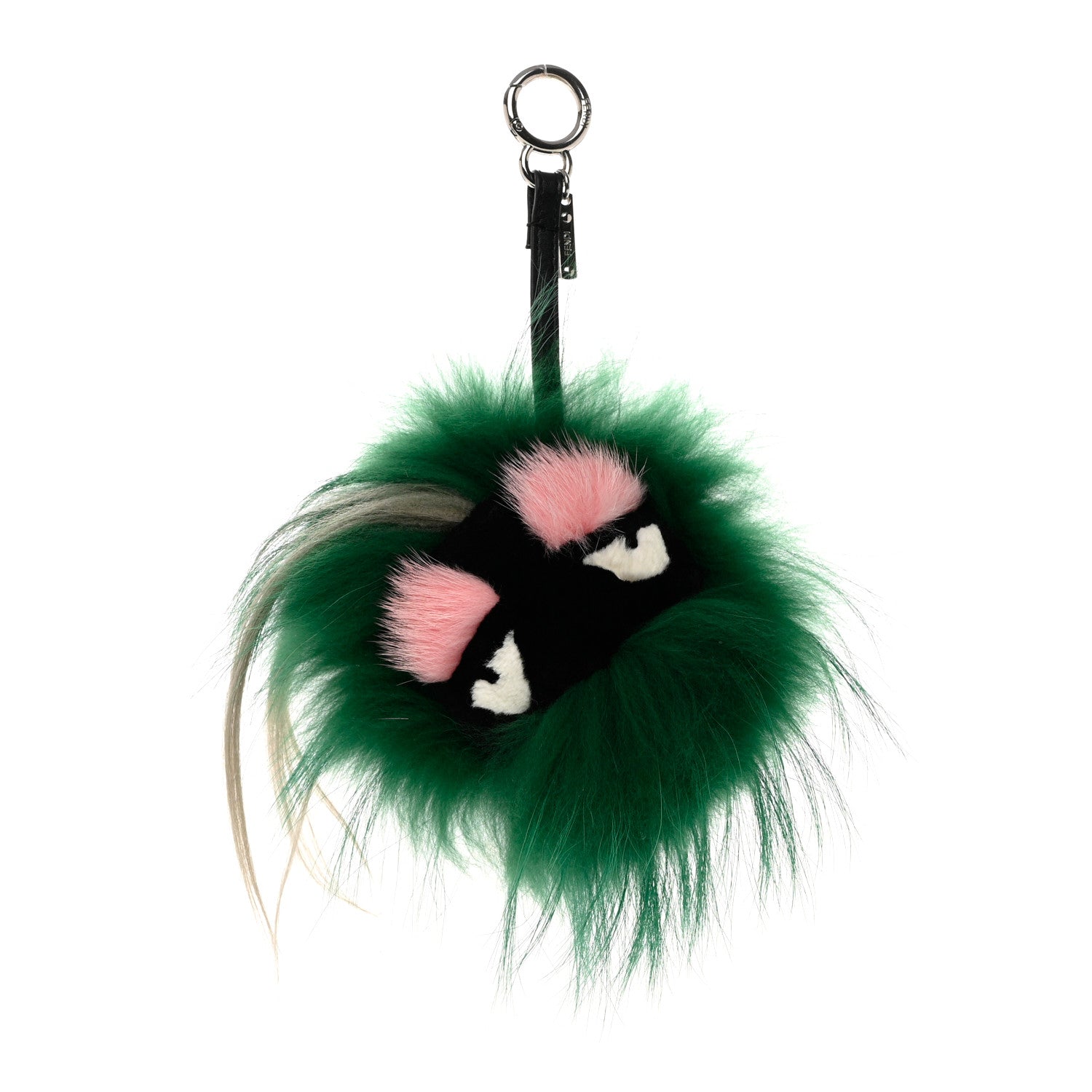 Fendi Fox Rabbit Goat Mink Fur Vitello Flamingo Minty Monster Bag Bug Charm Green Apple Multicolor 1 of 3