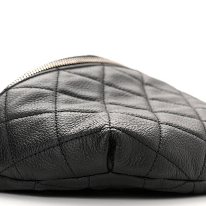 Chanel Grained Calfskin Quilted Waist Belt Bag Black 9 of 10