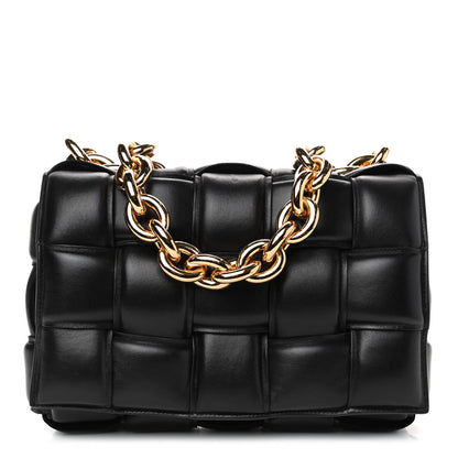 Bottega Veneta Lambskin Maxi Intreccio Padded Chain Cassette Crossbody Bag Black 1 of 4
