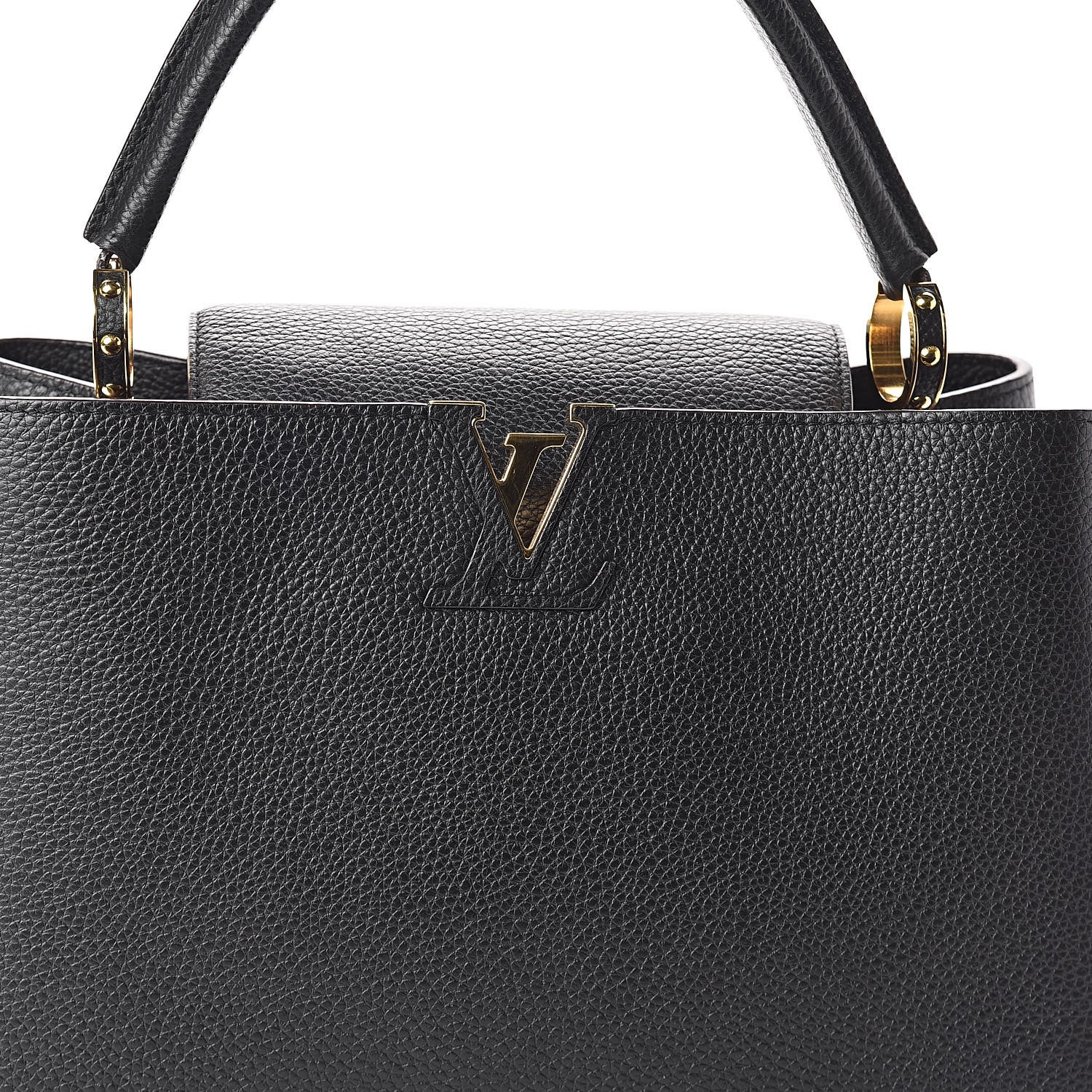 Louis Vuitton Taurillon Capucines MM Black 7 of 9