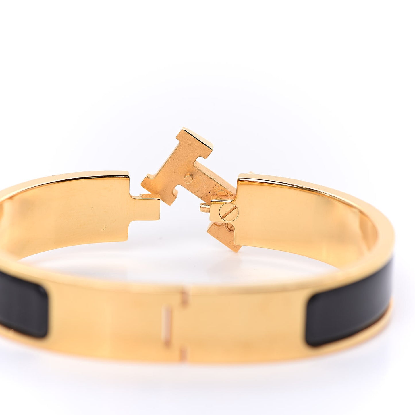 Enamel Narrow Clic Clac H Bracelet PM Black