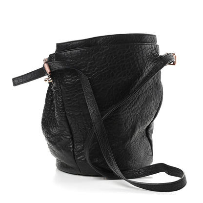 Alexander Wang Pebbled Lambskin Diego Bucket Black Rose Gold Hardware 3 of 11