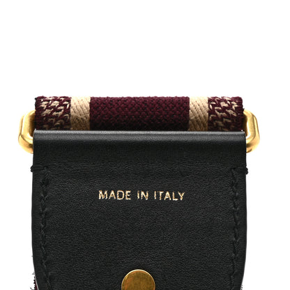 Christian Dior Canvas Embroidered Shoulder Strap Burgundy 4 of 5