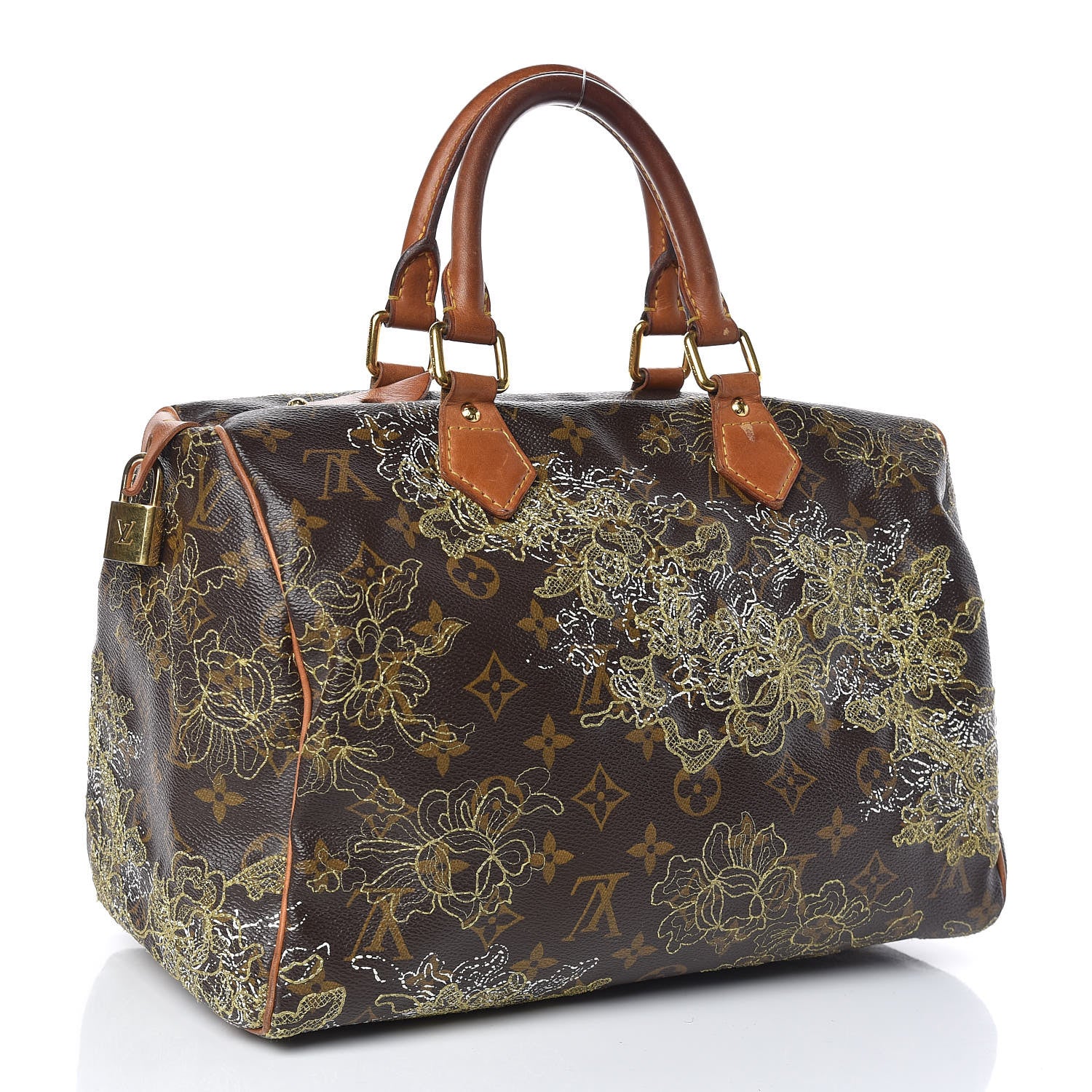 Louis Vuitton Monogram Dentelle Speedy 30 Gold 3 of 15