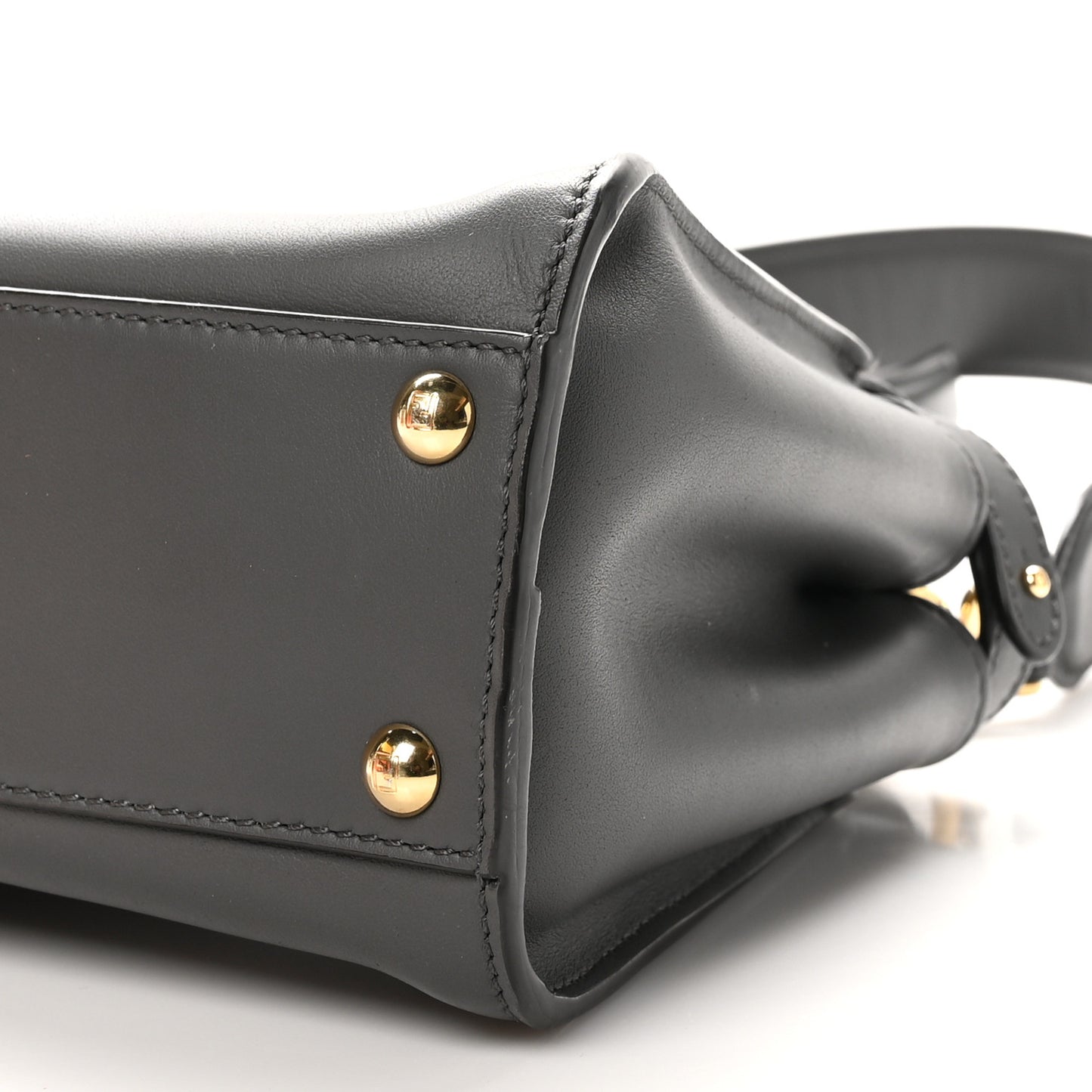 Vitello Seta Chenille FF Mini Peekaboo Iconic Satchel Anthracite Asfalto
