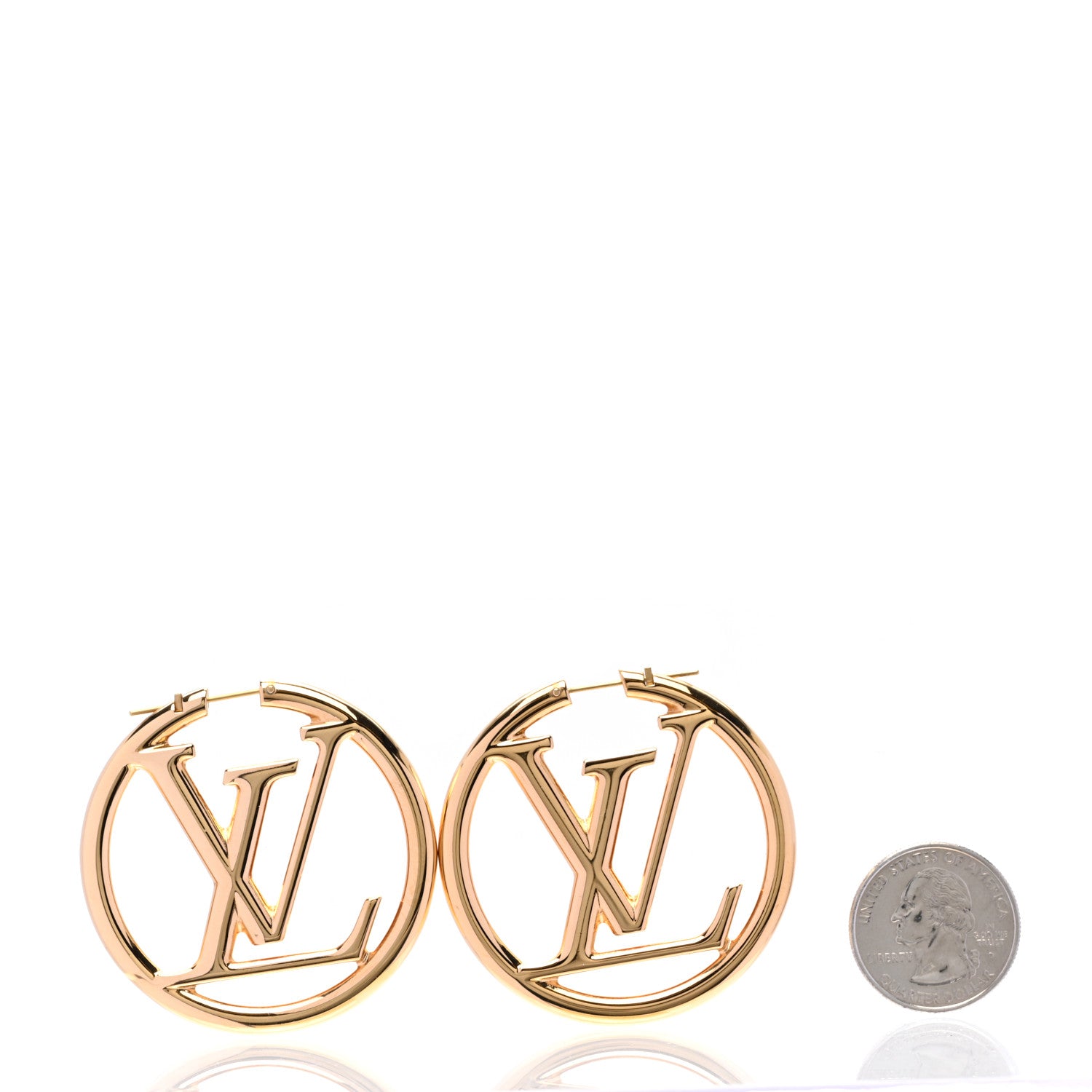 Louis Vuitton Metal Louise Hoop Earrings Gold 2 of 4
