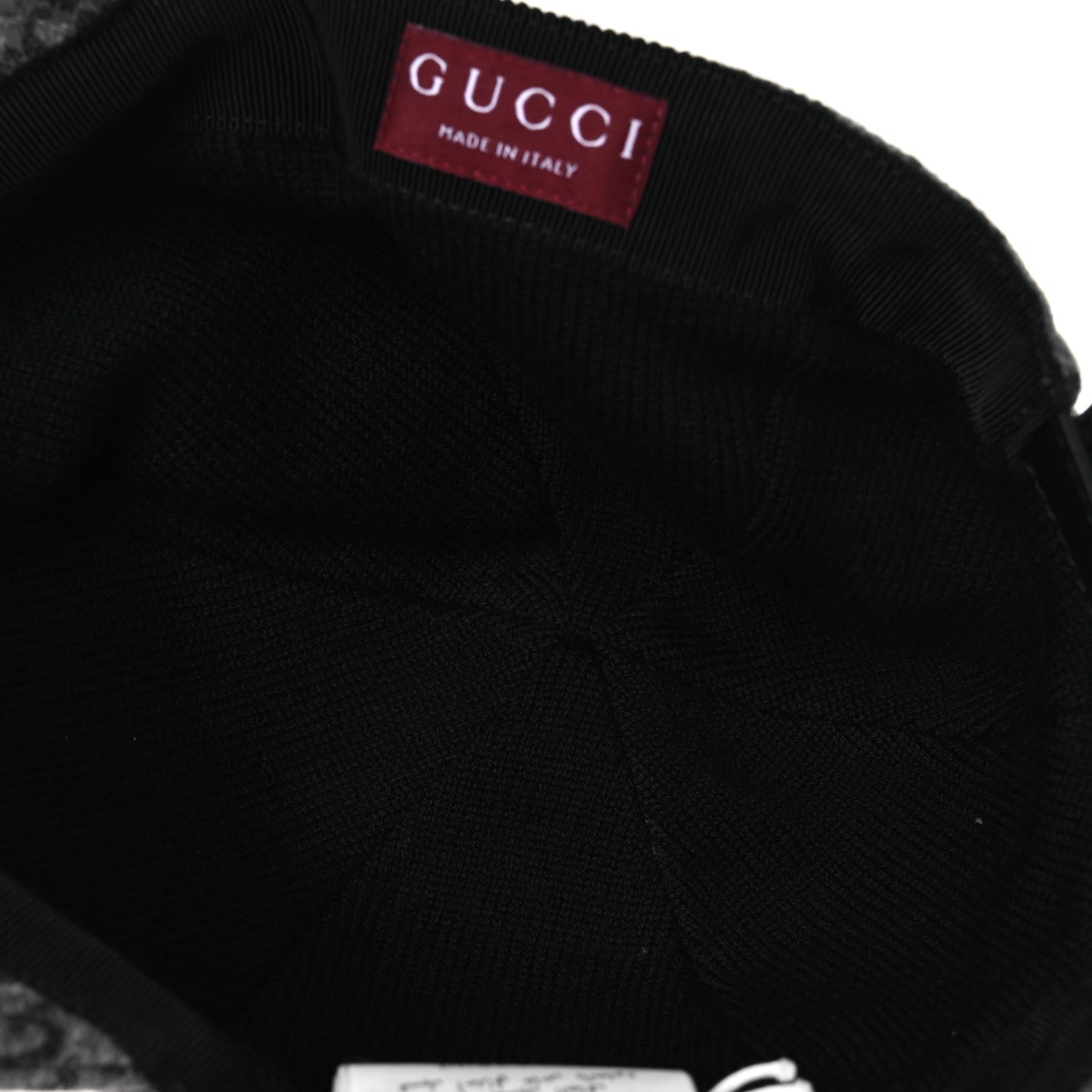 Covered Wool GG Monogram Baseball Hat L Grey Dark Grey Black