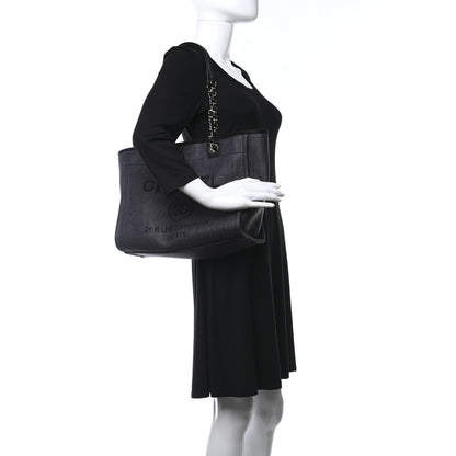 Chanel Mixed Fibers Small Deauville Tote Black 2 of 9