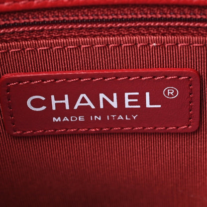 Chanel Caviar Quilted Large Zipped Shopping Tote Red 6 of 10