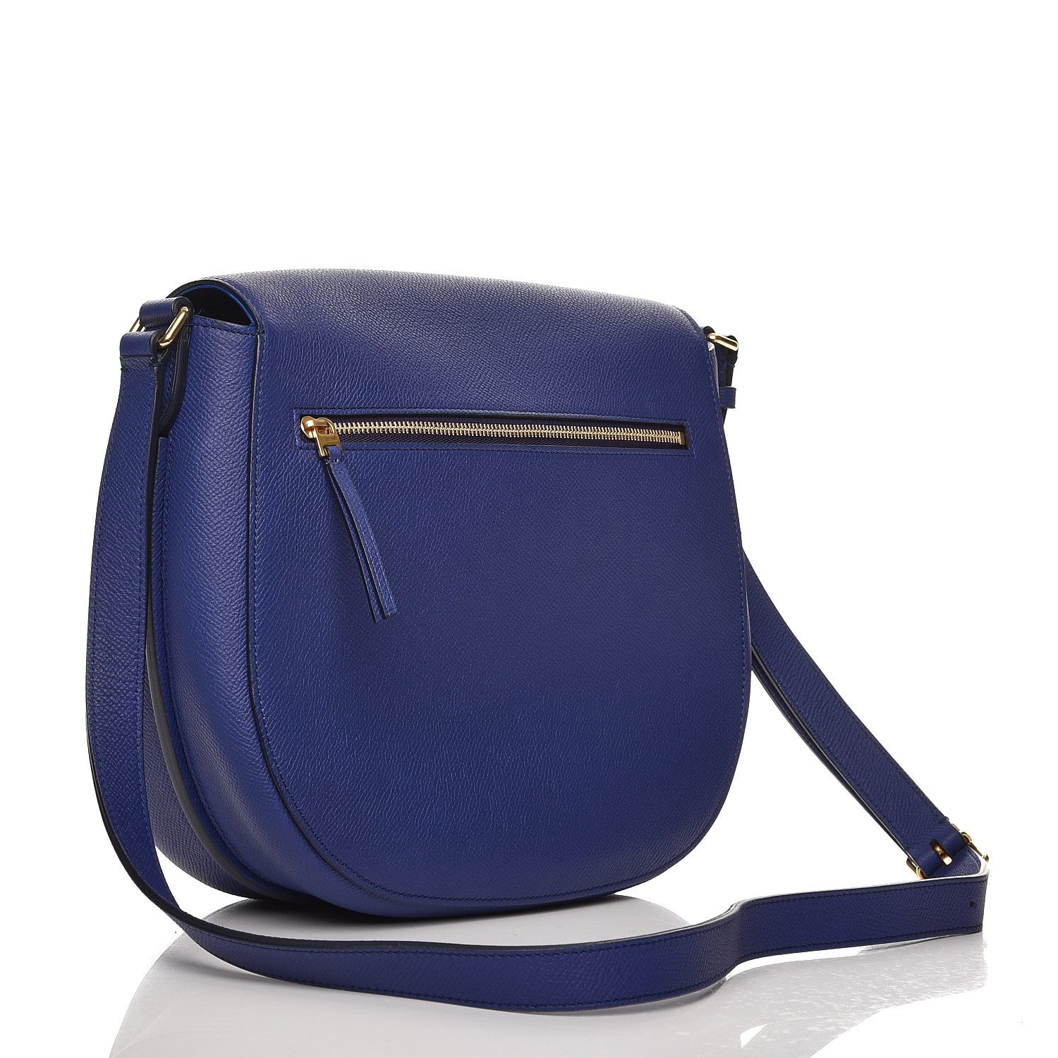 Celine Grained Calfskin Medium Trotteur Indigo 3 of 7