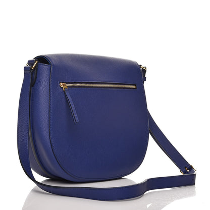 Celine Grained Calfskin Medium Trotteur Indigo 3 of 7
