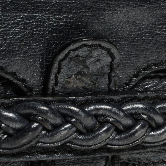 Valentino Garavani Leather Large Histoire Metallic Blue 9 of 9