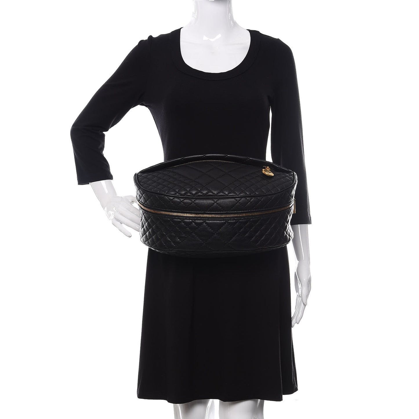 Calfskin Quilted Icon Belt Bag Black