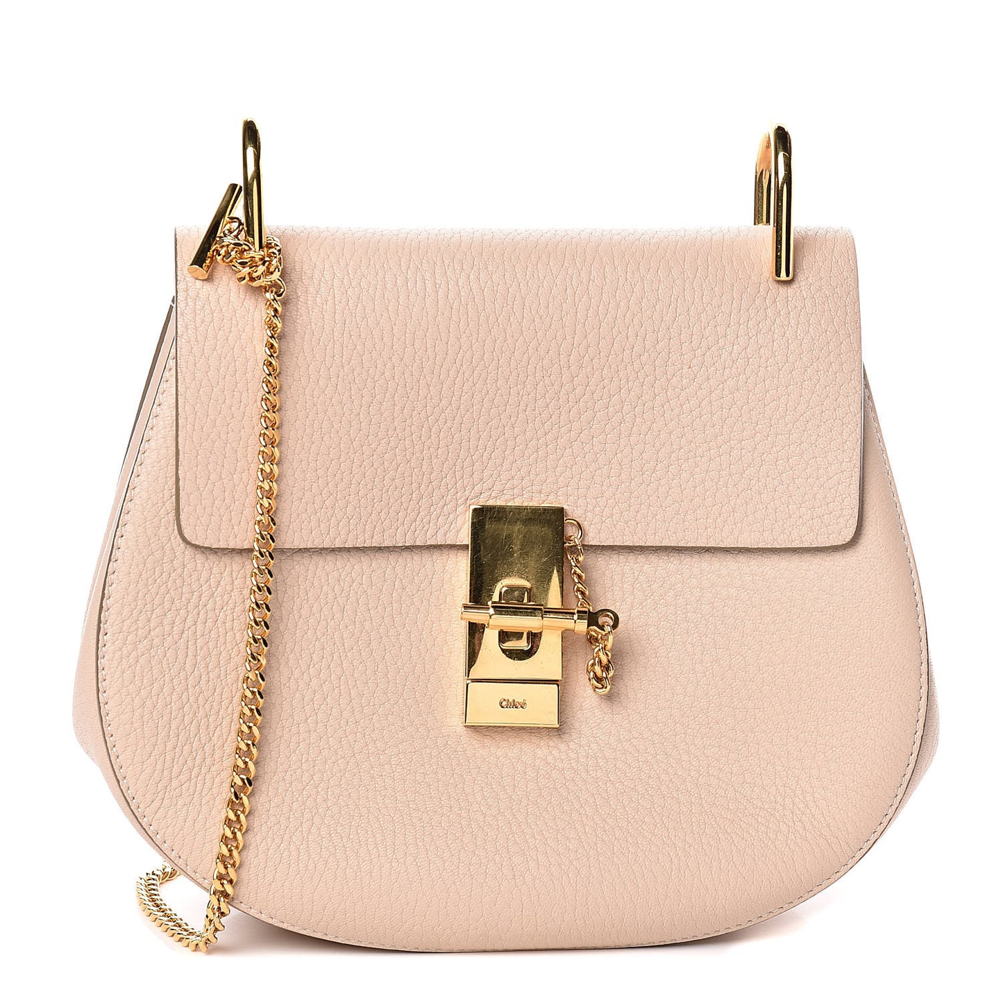 Grained Lambskin Drew Shoulder Bag Cement Pink