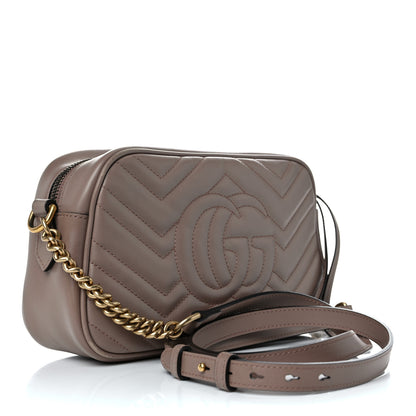 Gucci Calfskin Matelasse Small GG Marmont Chain Shoulder Bag Porcelain Rose 3 of 12