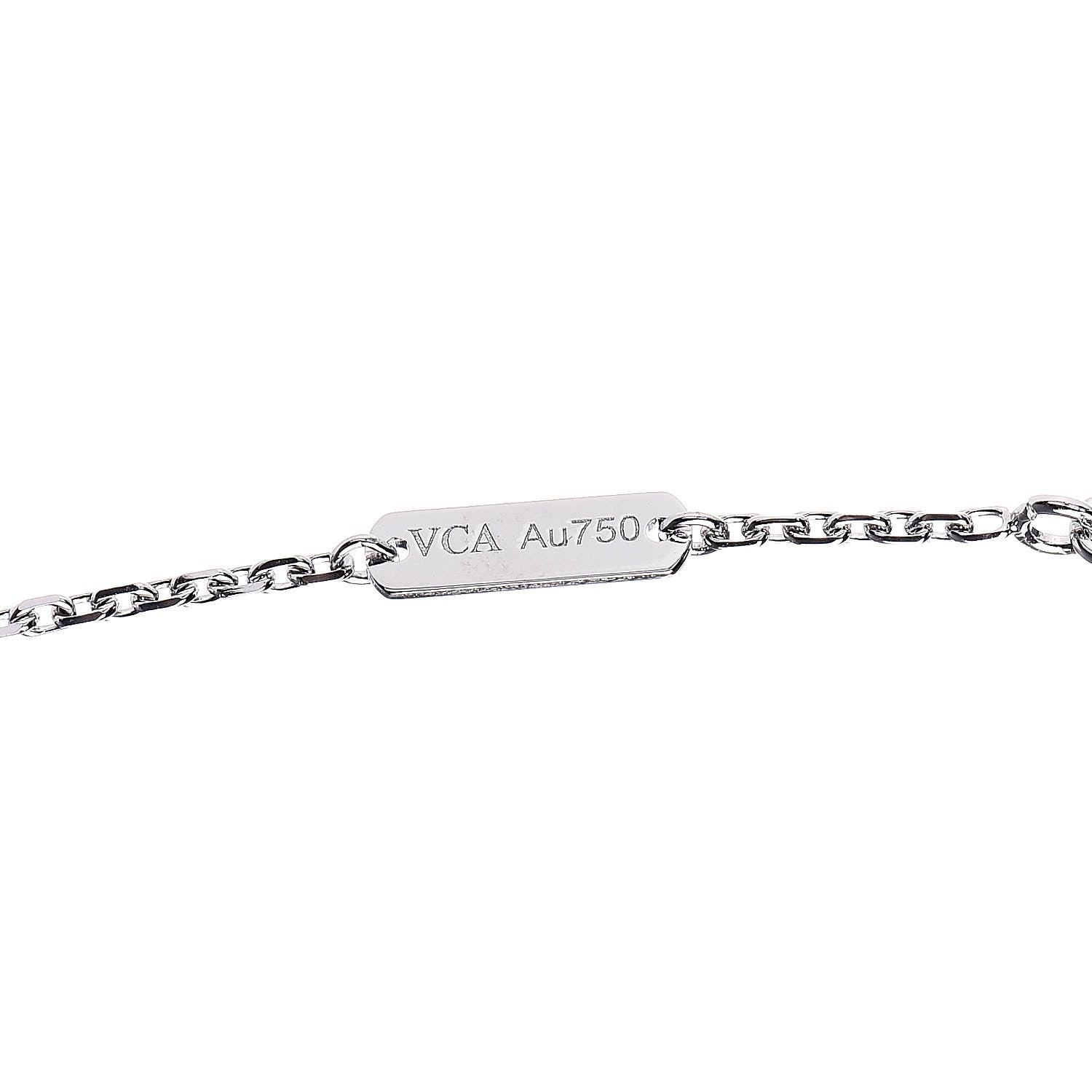 Van Cleef & Arpels 18K White Gold Mother of Pearl Vintage Alhambra Pendant Necklace 6 of 6