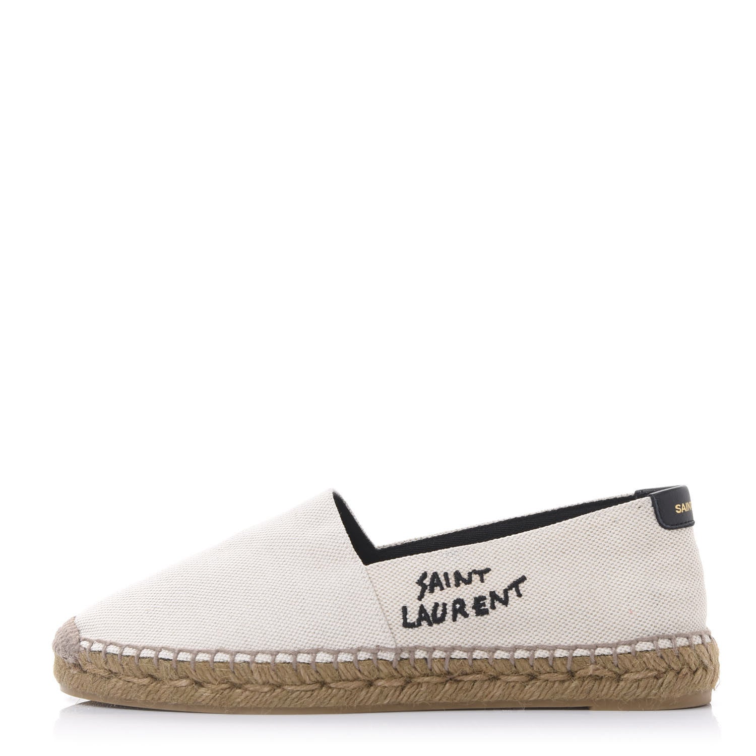Saint Laurent Canvas Nappa Elba Light Logo Embroidered Espadrilles 38.5 Panna 1 of 9
