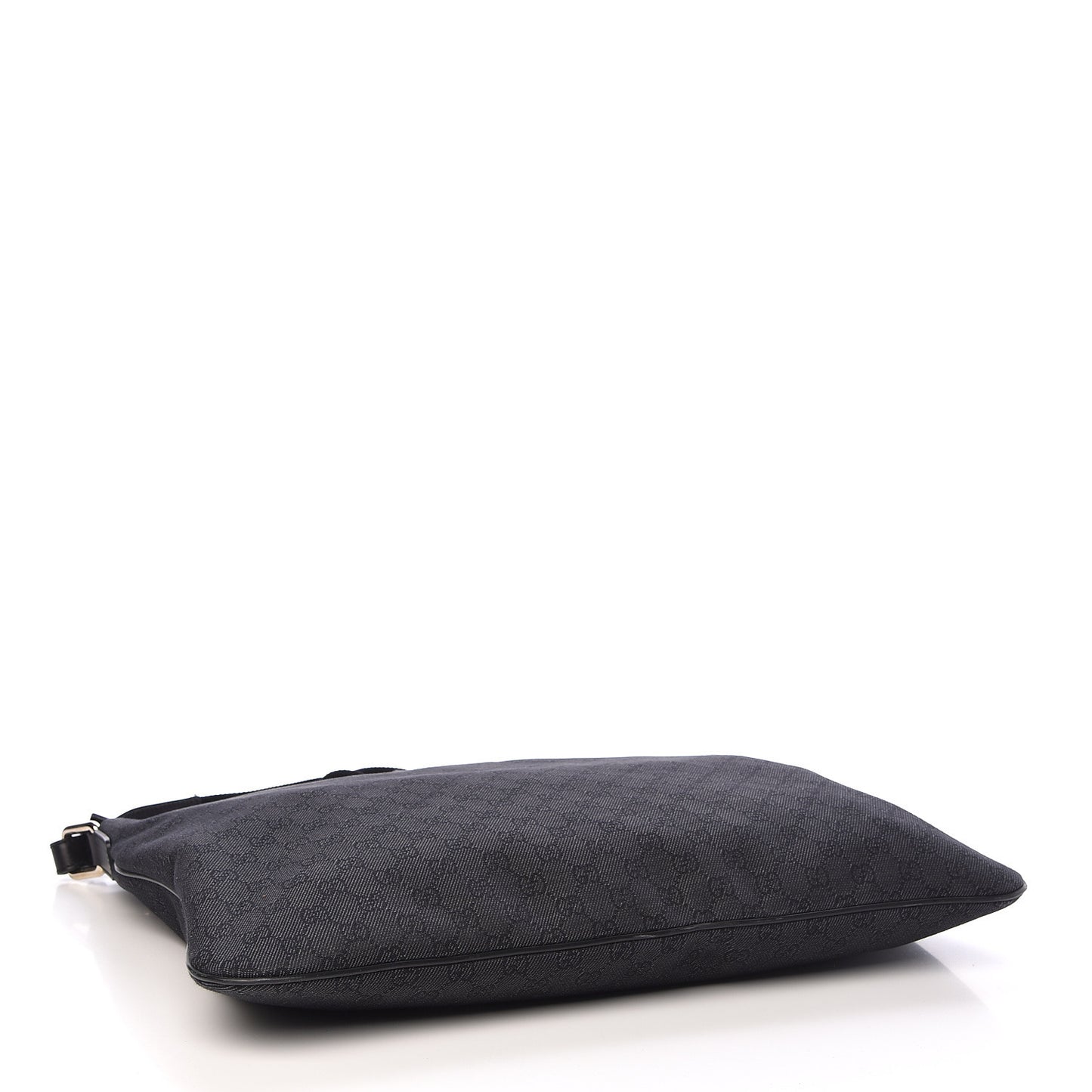 Denim Monogram Flat Messenger Bag Black