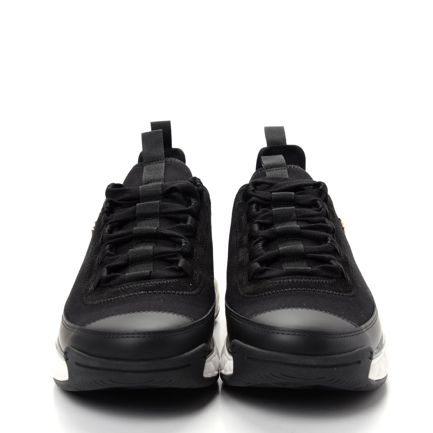 Velvet Calfskin Mixed Fibers CC Sneakers 41.5 Black