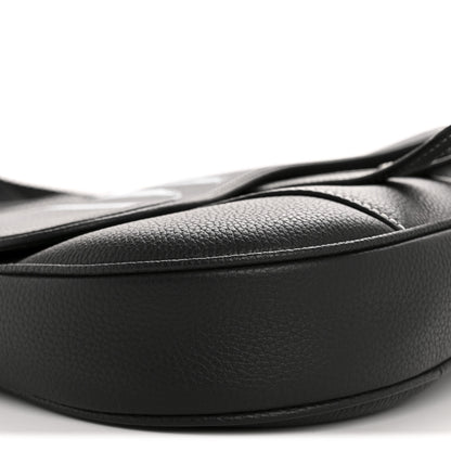 Christian Dior X SHAWN STUSSY Grained Calfskin Saddle Bag Black 9 of 12